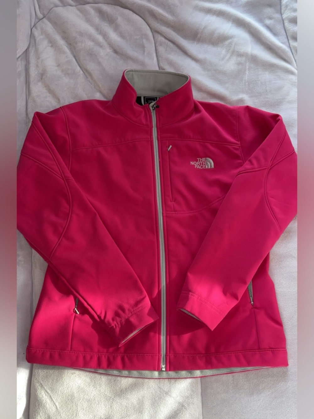 The North Face Hot Pink Full-Zip Softshell Jacket